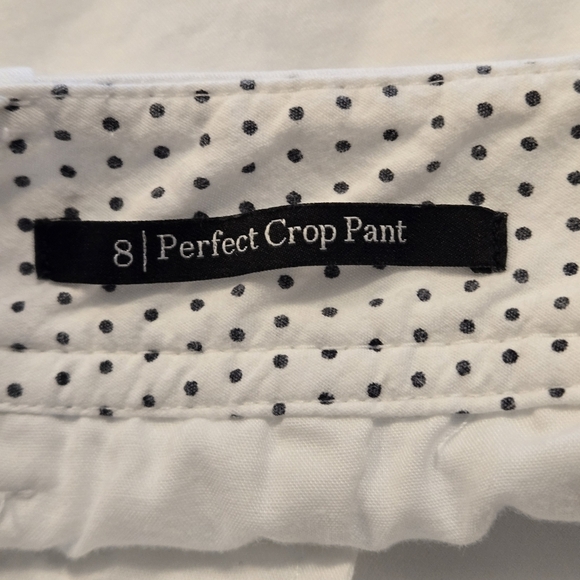 Talbots Women's 8 Perfect Crop Pant Lightweight White Jeans Zip Button Hook - Picture 10 of 15